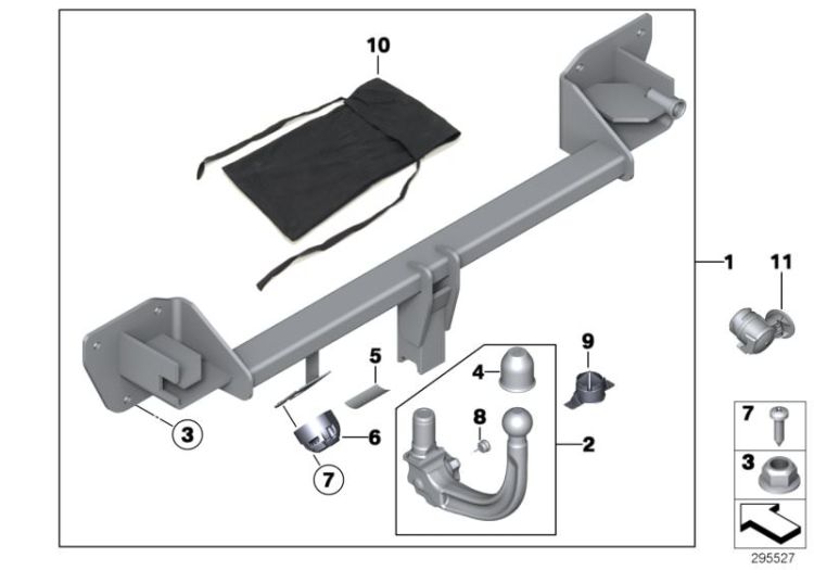 Towing hitch, detachable ->52590710589