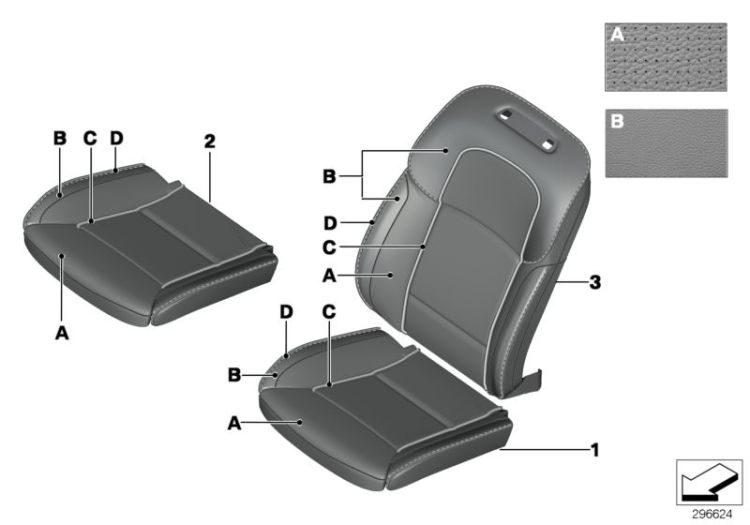 Individual cover,Klima-Leather comf.seat ->55008911268