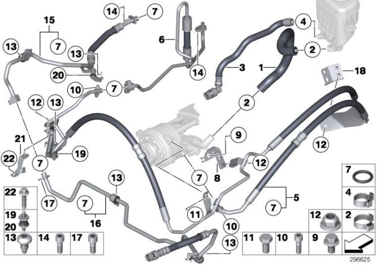 Power steering/oil pipe/dynamic drive ->51262321815