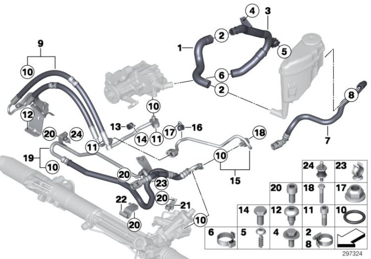 Hydro steering-oil pipes ->55015322149