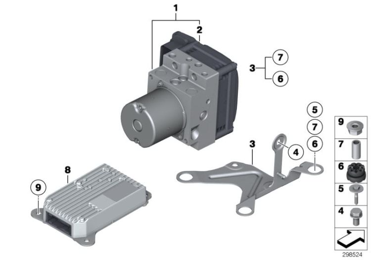 Hydro unit DSC/control unit/fastening ->55018342081