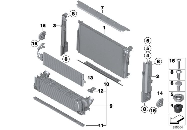 Radiator mounting parts ->