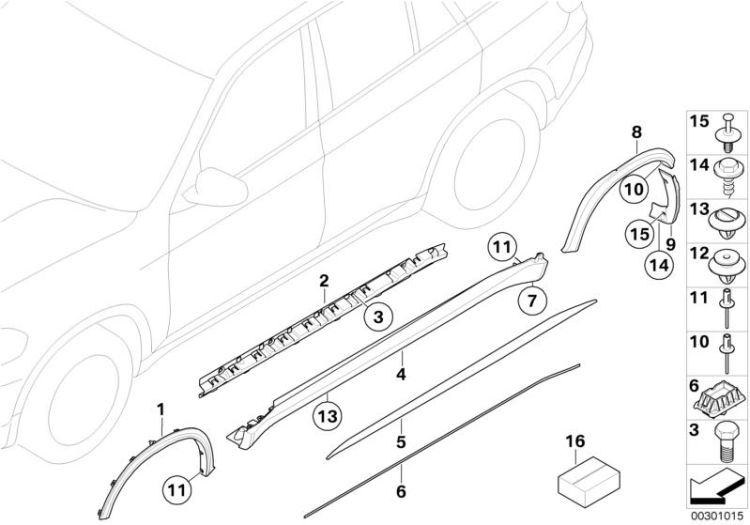 M trim, sill / wheel arch ->50139030781