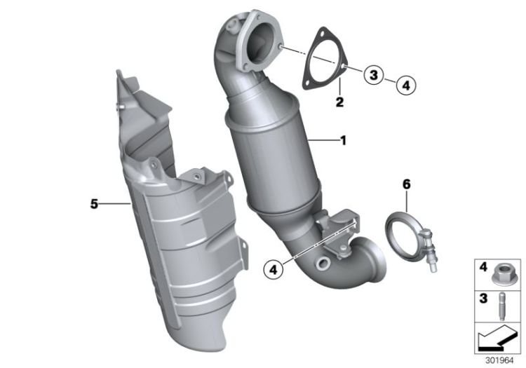 Exhaust manifold with catalyst ->50619180700