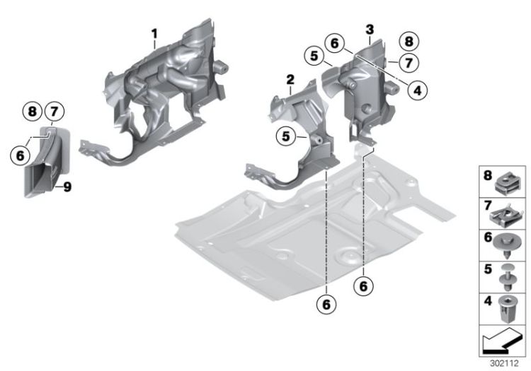 Mounting parts, engine compartment ->51869518720