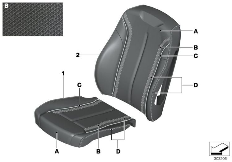 Indiv.cover, basic seat, front ->54108911283