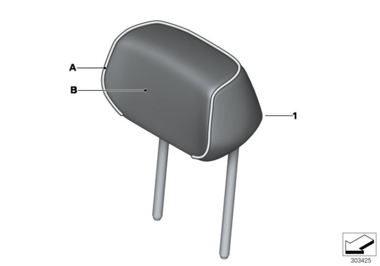 Individual head restr., seat, rear outer ->54108911289