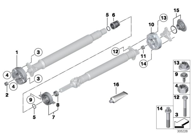 Flectors/palier central/écrou encastré ->55701260241