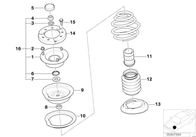 Guide support/spring pad/attaching parts ->47536310256