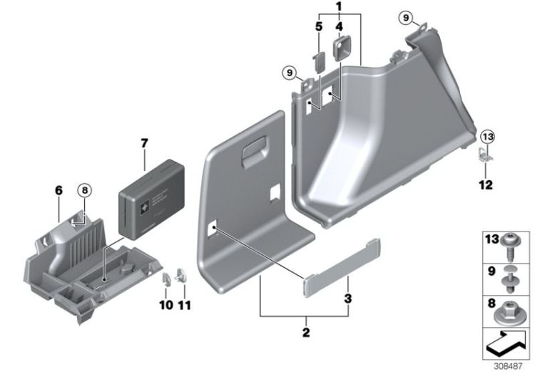 Trunk trim, left ->55701518982