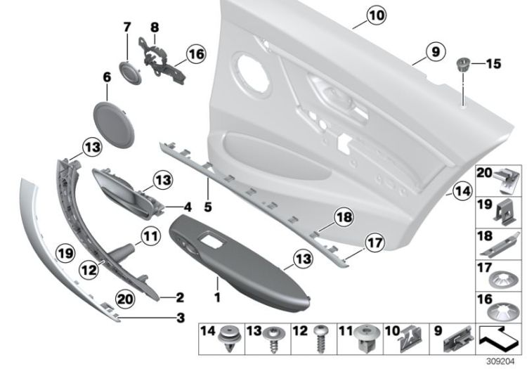 Anbauteile Türverkleidung hinten ->54108518529