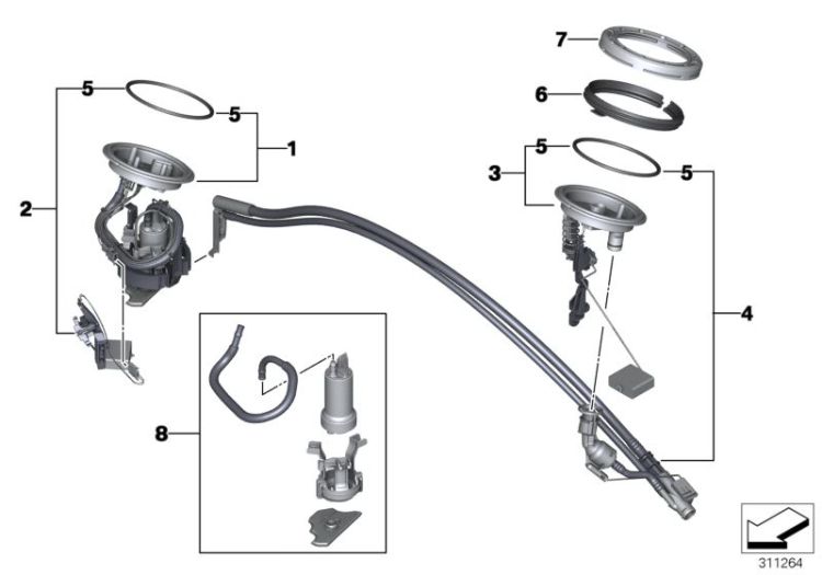 Fuel pump and fuel level sensor ->47771160516