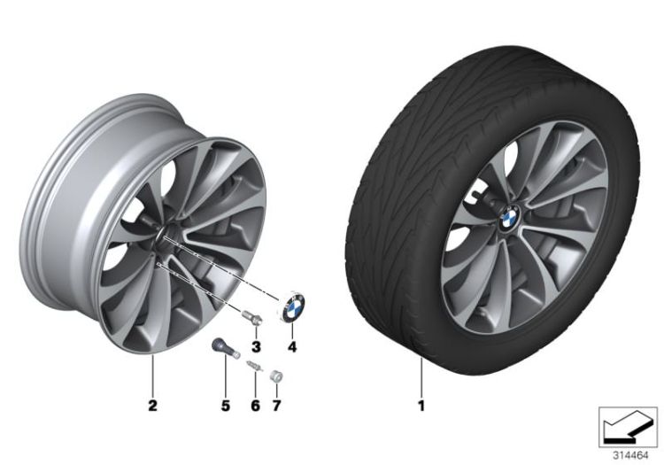 BMW LA wheel, turbine styling 452 - 19`` ->52148361801