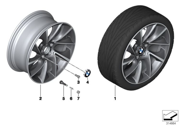 BMW LA wheel, turbine styling 457 - 20`` ->51261361806