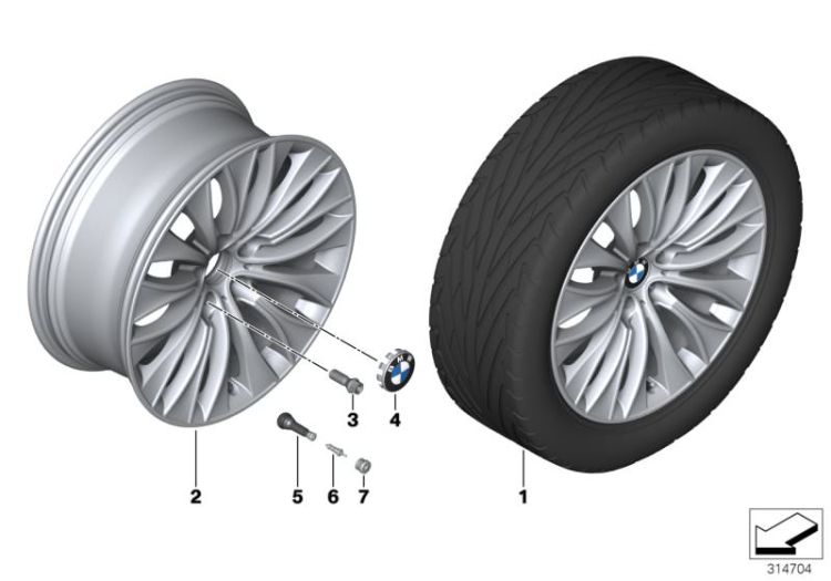 BMW LA wheel, multi spoke 459 - 20`` ->51261361808