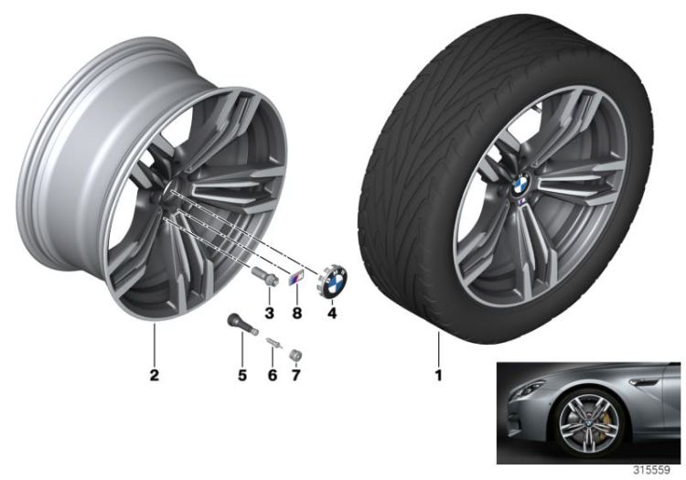 BMW LA wheel, M double spoke 433 - 20`` ->54645361809