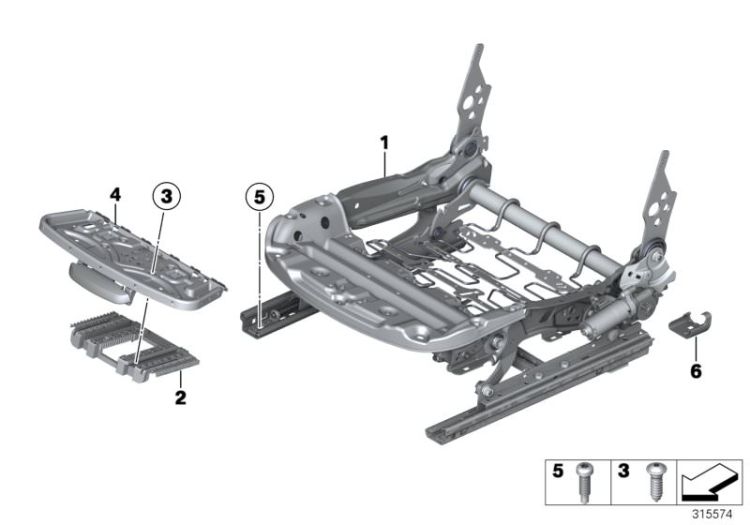 Seat, front, seat frame, electrical ->53621523758