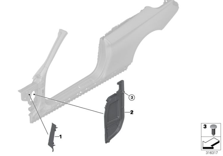 Cavity shielding, side frame ->53621412158