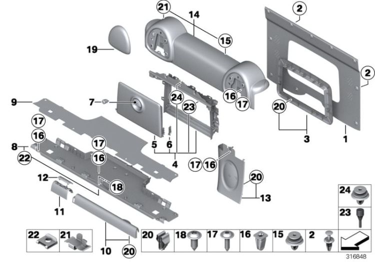 Trim panel, trunk partition ->53626518613