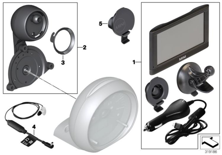 Retrofit kit,MINI Navigation Portable XL ->52590032286