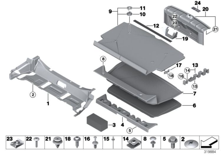 Trim panel, trunk floor ->47607513731