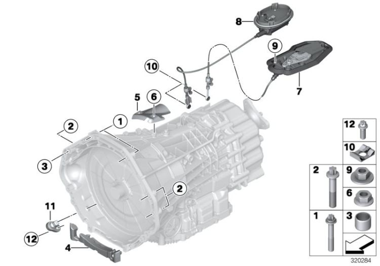 Transmission mounting parts ->53598280010