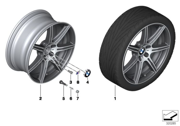BMW LA wheel, M double spoke 601 - 20`` ->53598361818