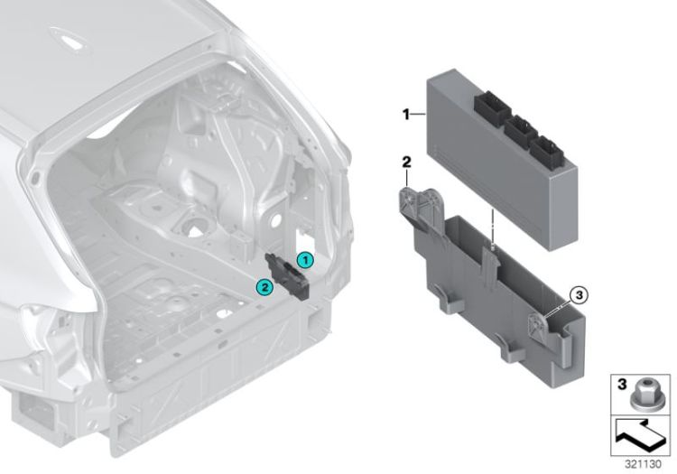 Control unit, tailgate function module ->50139612157