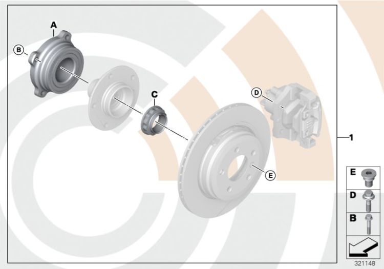 Repair kit, wheel bearing, rear ->52632332012