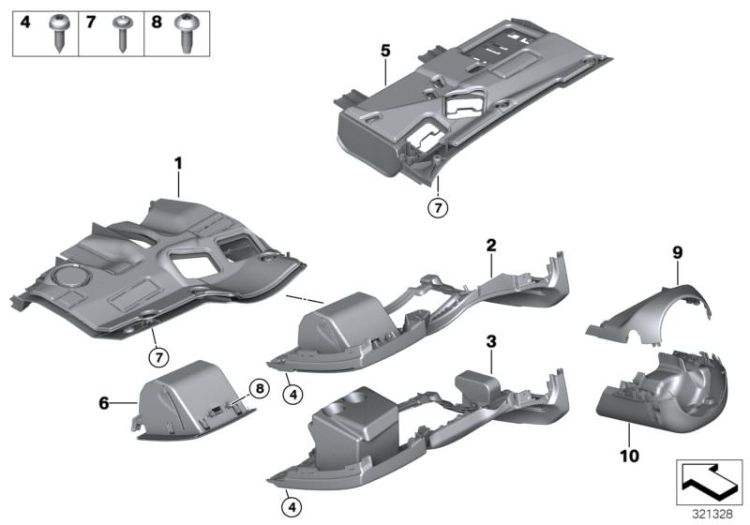 Anbauteile Instrumententafel unten ->50165519121