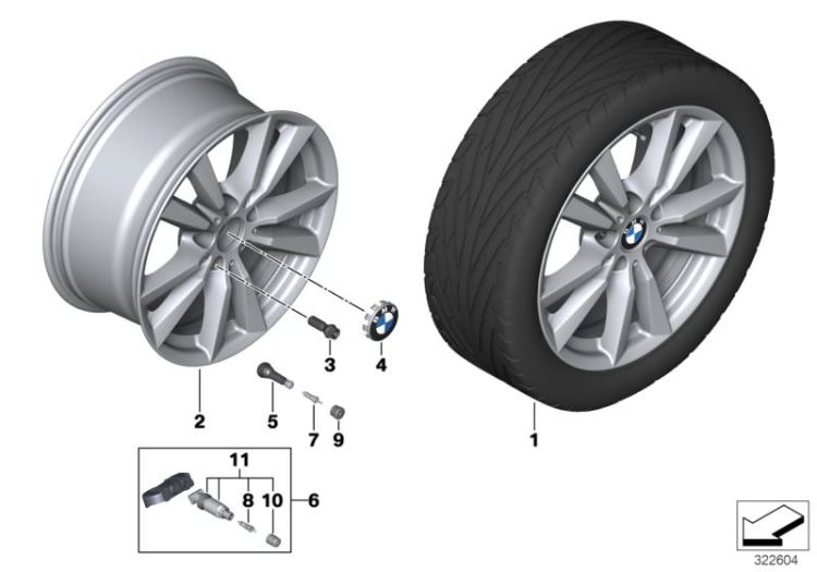 BMW LA wheel double spoke 446 - 18`` ->56081361820