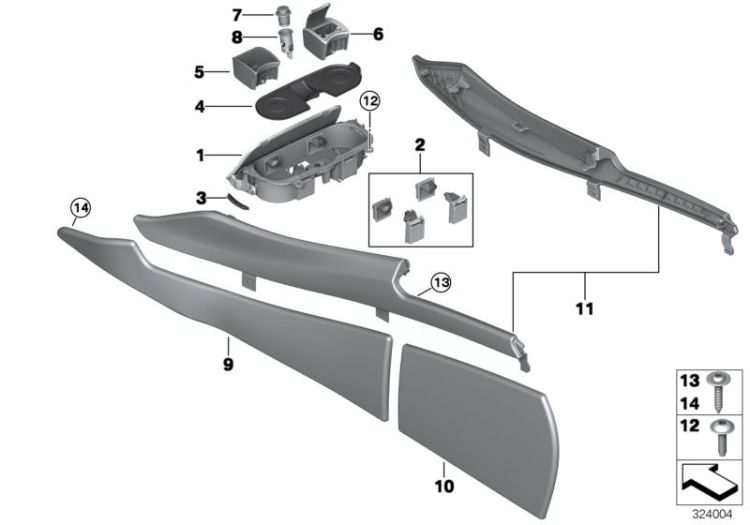 Mounted parts for centre console ->51931517348