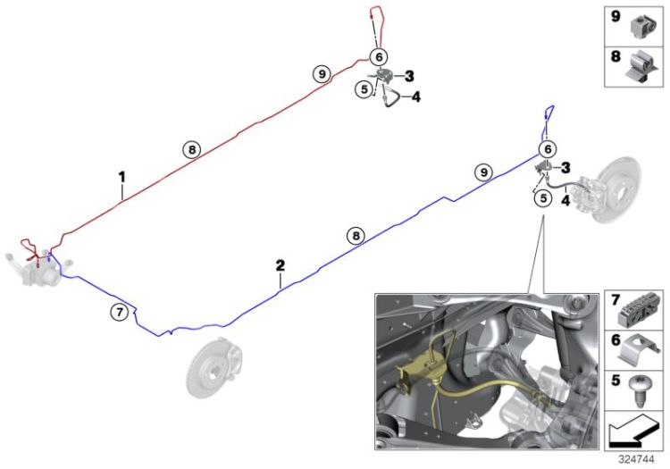 Brake pipe rear ->50139331379