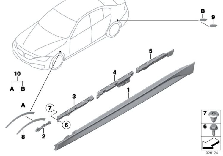 M trim, sill / wheel arch ->54108518508