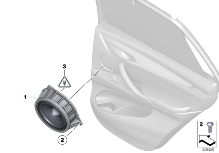 Single parts f rear door hifi system ->47623630458