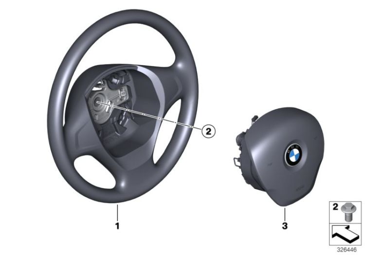 Steering wheel airbag ->53621322077