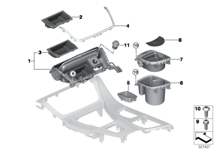 Mounted parts for centre console ->53598517925
