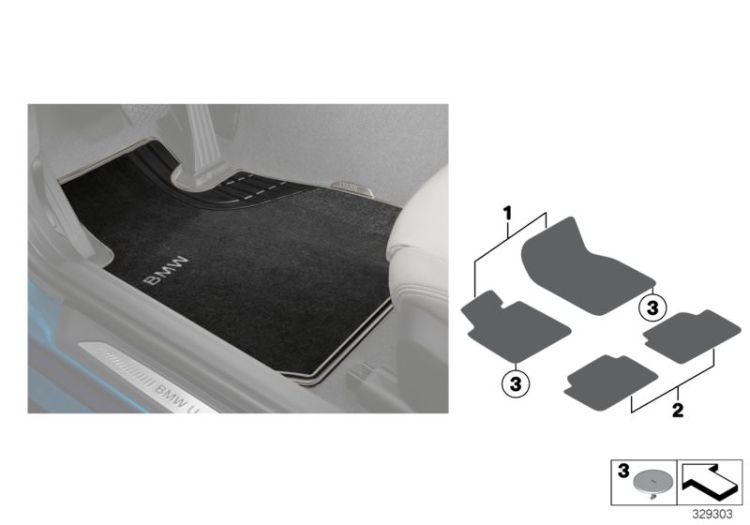 Floor mats, textile Lines ->55074030539