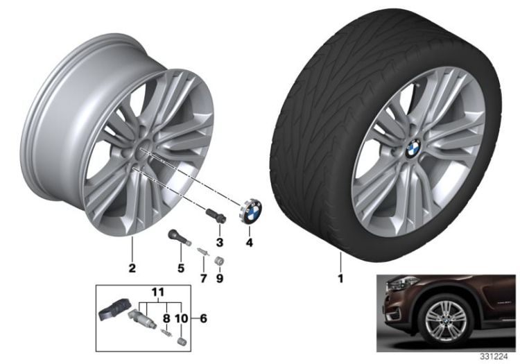 BMW LA wheel, W-spoke 447 - 19`` ->56081361871