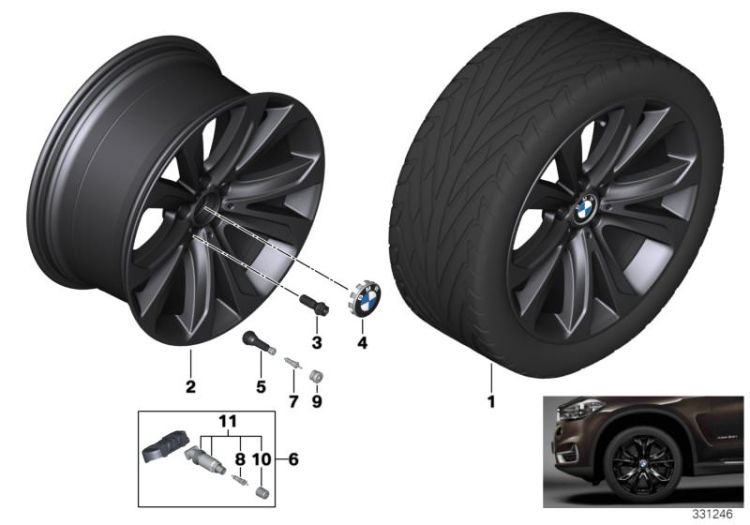 BMW LA wheel, star spoke 491 - 20`` ->56081361873