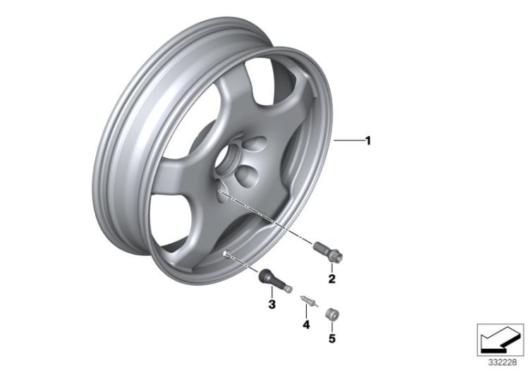 Emergency wheel, light alloy ->50904361330