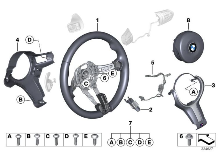 M Volante sportivo airbag pelle ->55074322161