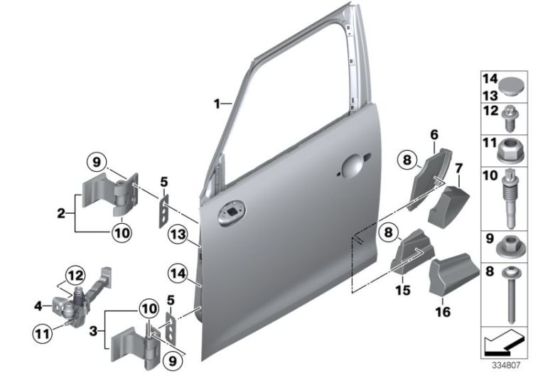 Front door-hinge/door brake ->47750515196