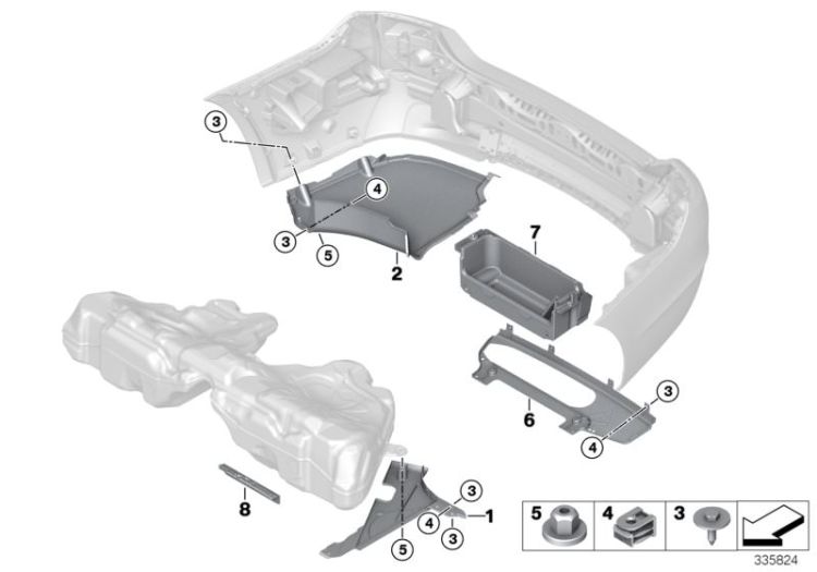 Underbody panelling, rear ->55761519356