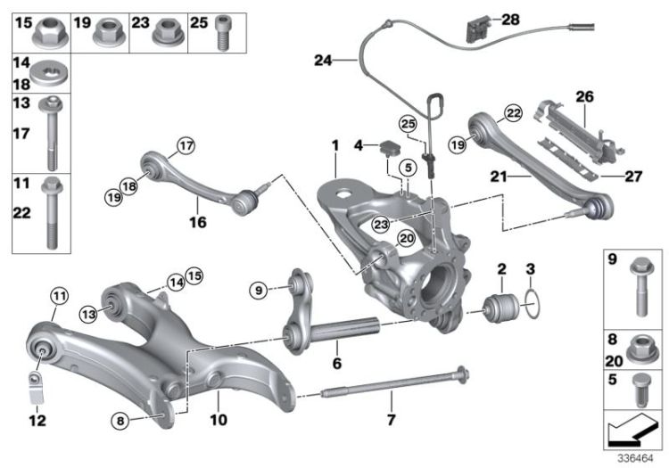 Rear axle support/wheel suspension ->50139331375