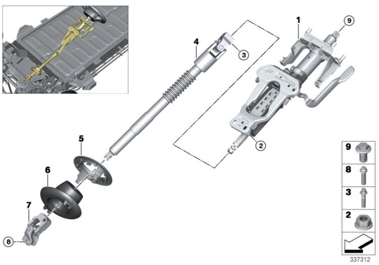 Lenksäule mech.verstellb./Anbauteile ->58169322228