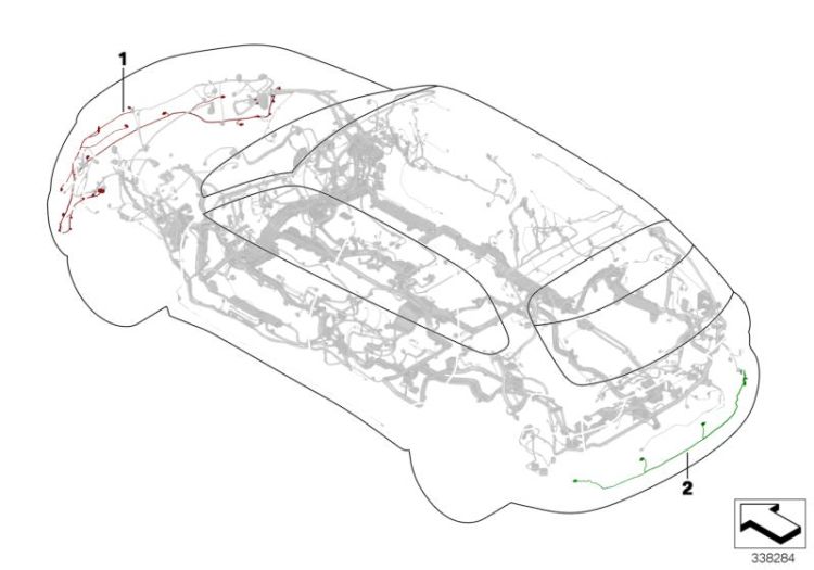 Wiring harnesses, bumper, front / rear ->56762613353