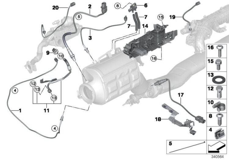 Diesel partic.filt.sens./mount.parts ->49543180672