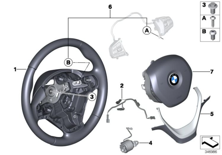 Airbag sports steering wheel, leather ->56186322307