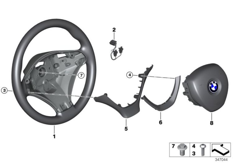 Airbag sports steering wheel, leather ->50901321683